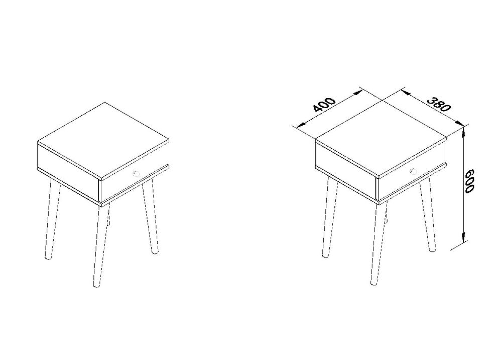 Mesa Lateral Multiuso 1 Gaveta 40x60x38 Amarela Movelbento
