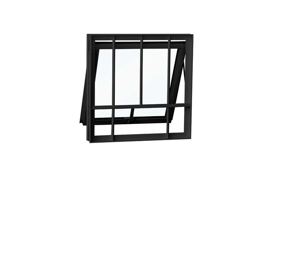 Janela Modular Maxim-ar Com Grade 1 Folha 0,60x0,40 Preta Crv