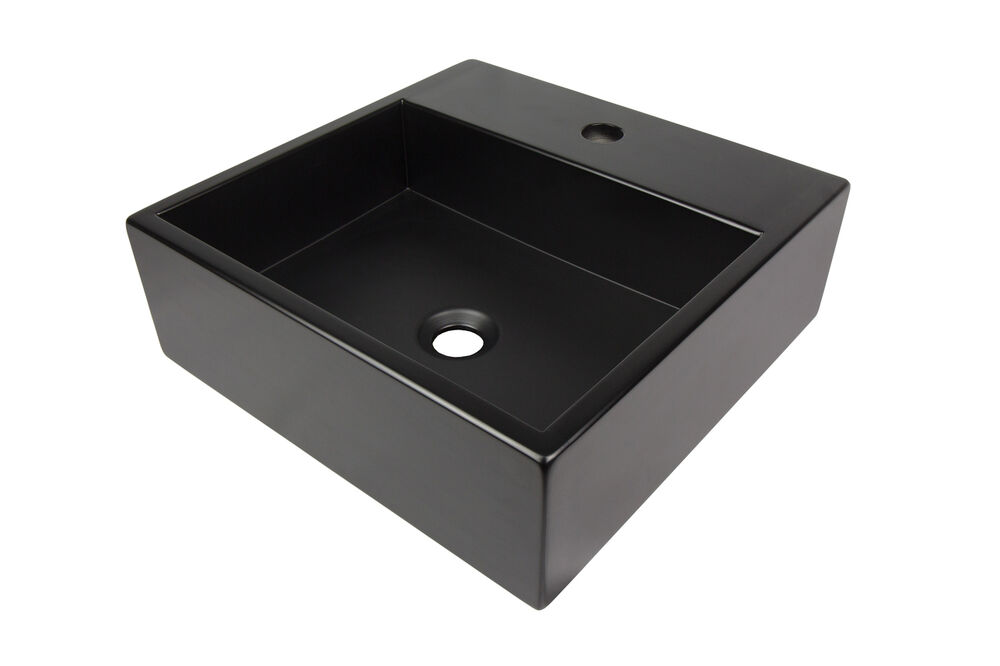 Cuba para Banheiro de Apoio Onix 40x40cm Preto Fosco Venturi