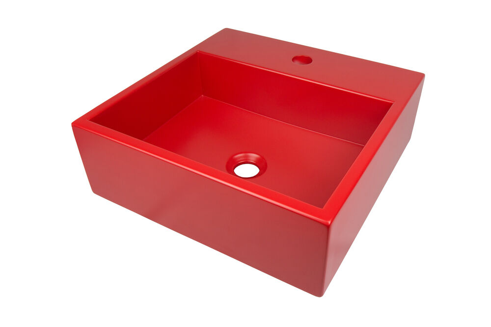 Cuba para Banheiro Onix 40x40cm Vermelho Fosco Venturi