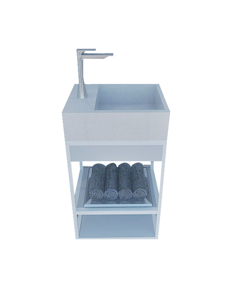 Balcão Iron Steel Wood 40cm Branco Fosco Venturi