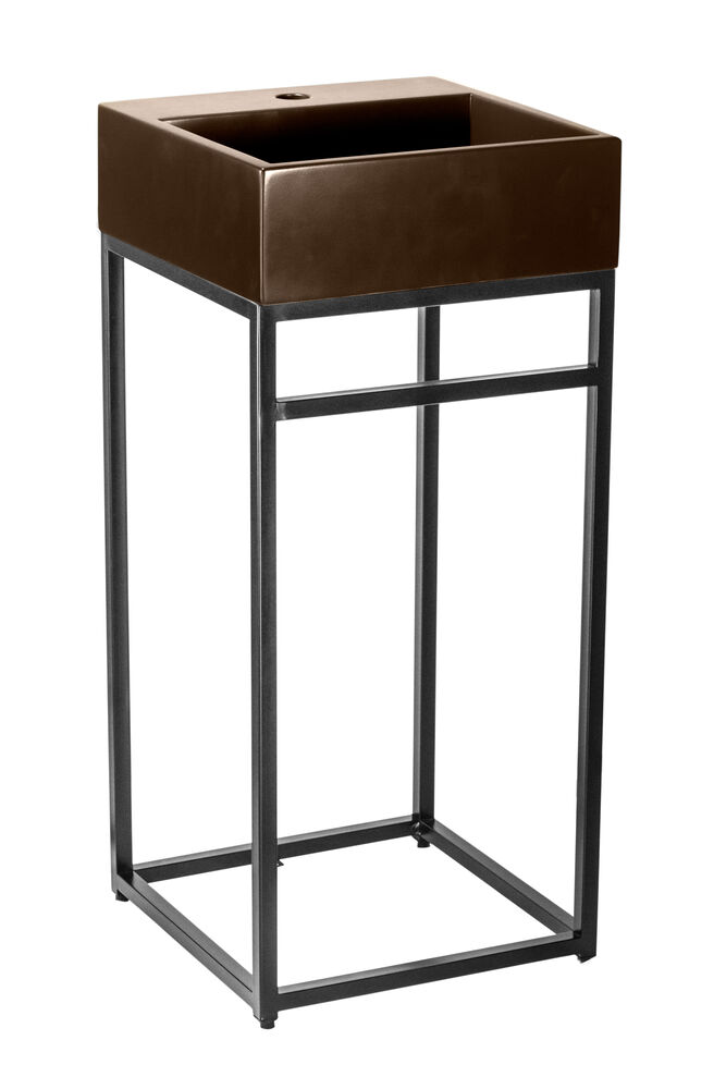 Gabinete para Banheiro com Cuba Iron Marrom Fosco 40x40 Venturi