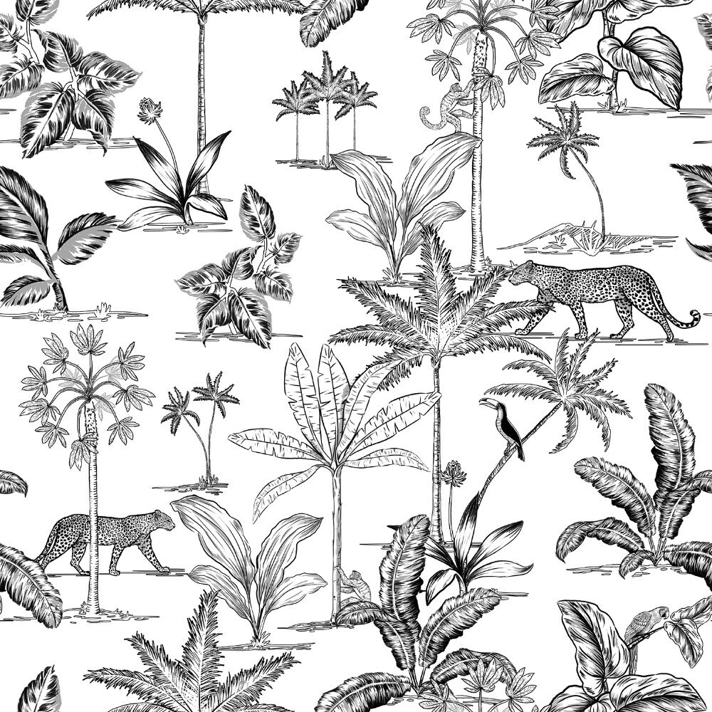 Papel de Parede Floral 0,52x9,5 Branco Bobinex