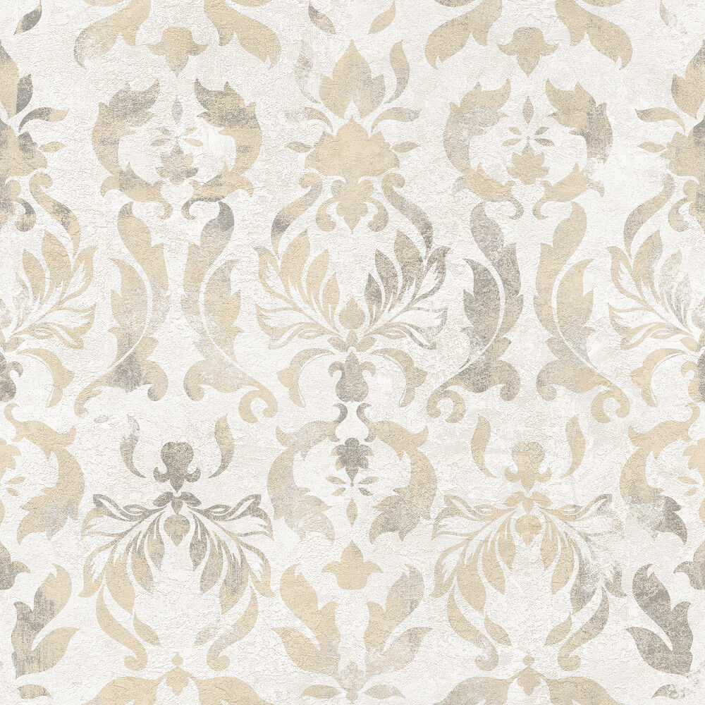 Papel de Parede Arabesco 0,52x9,5 Bege Bobinex