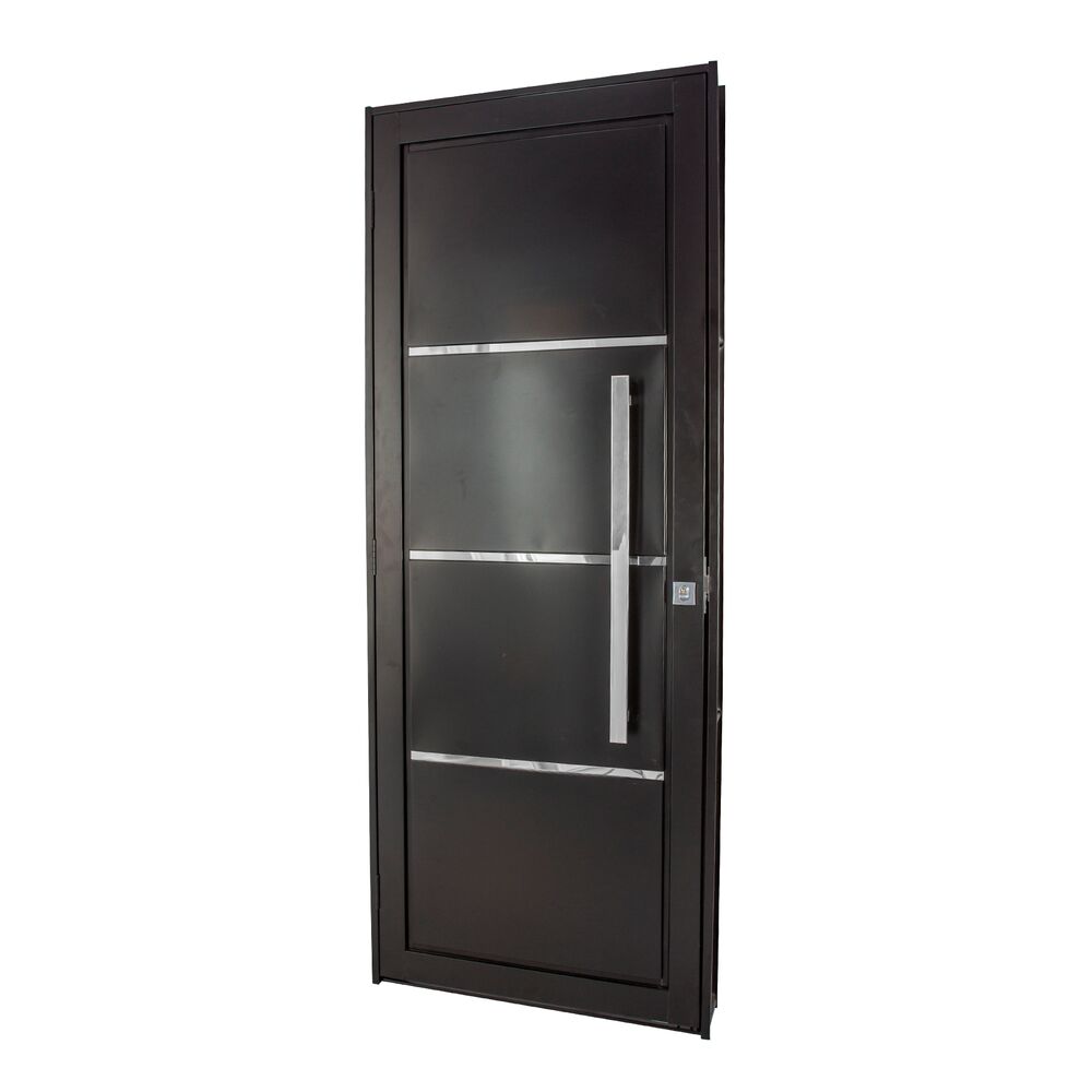 Porta Pivotante R120 Esquerdo com Friso 215x84 Preto CRV