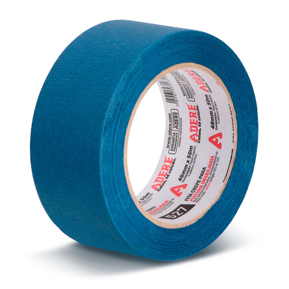 Fita Crepe para Pintura Imobiliária 48mmx50m Azul Adere