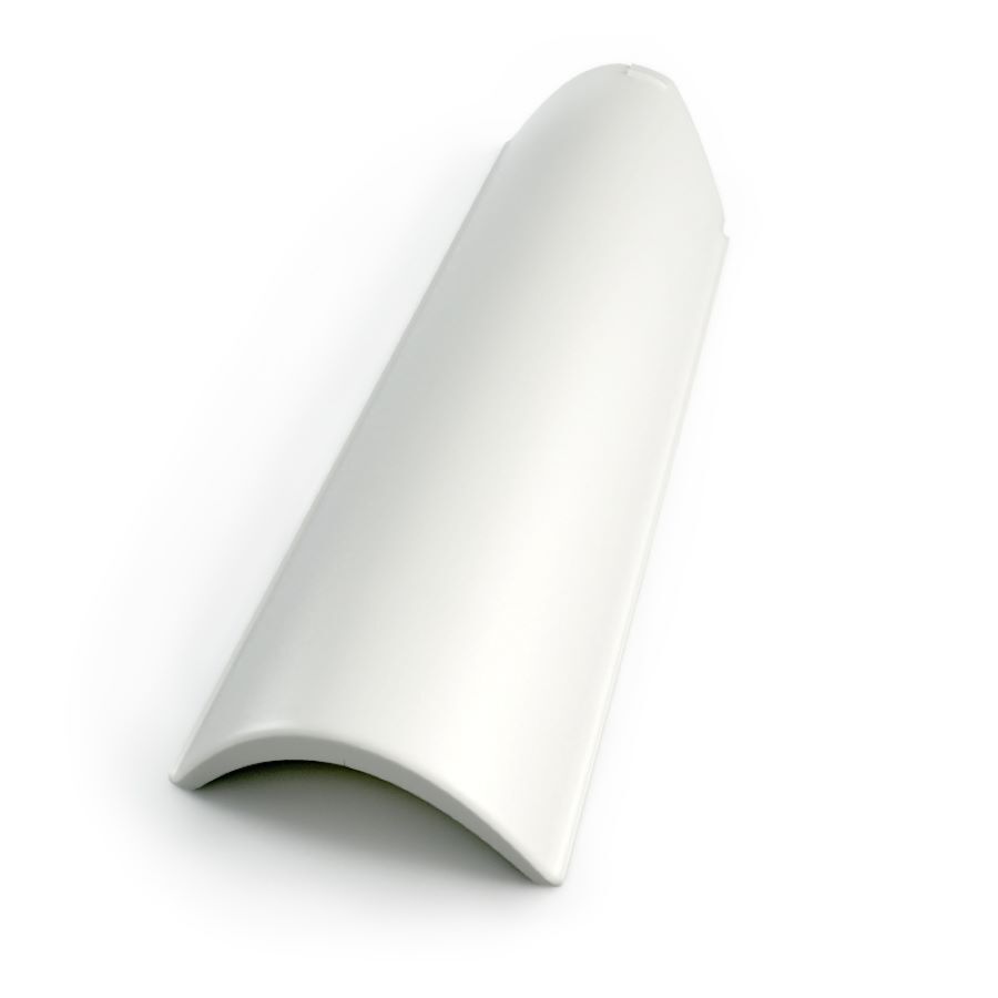 Meia Telha Cerâmica Vitrificada Branco Perkus