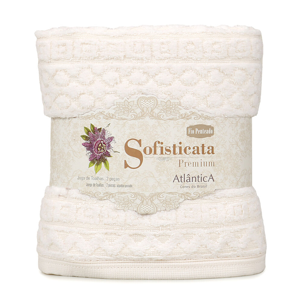 Jogo de Toalhas Cosmopolitam Off White 2 Peças Atlântica
