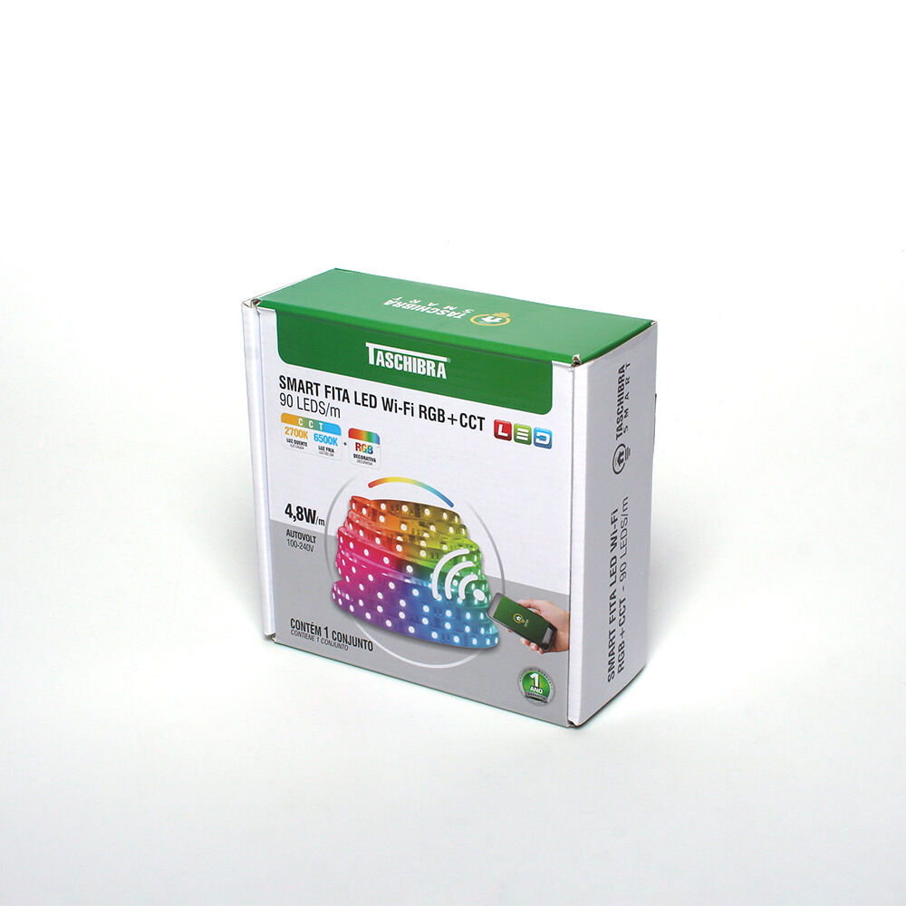Fita de Led Smart 5m 4,8W 4,8W Wi-fi RGB Colorido Taschibra