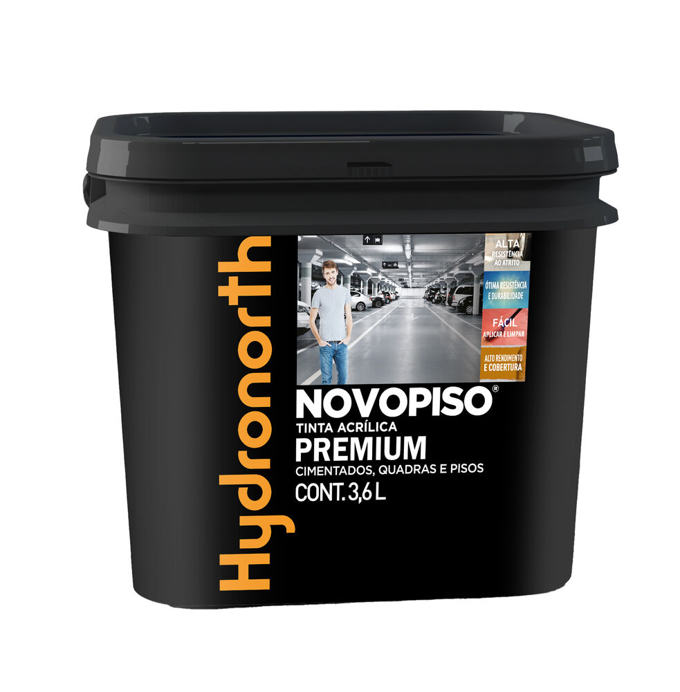 Tinta Novopiso 3,6L Premium Cinza Chumbo Fosco Hydronorth