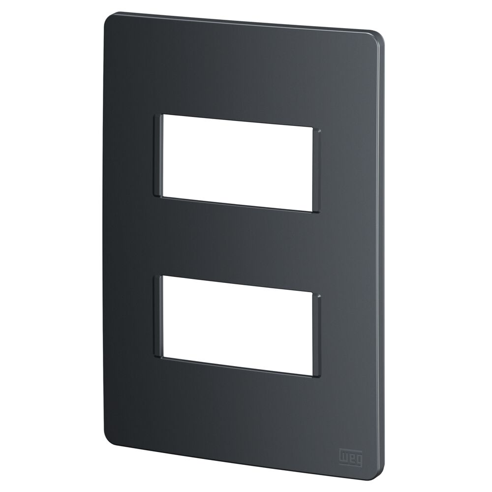 Placa 4x2 2 Seções Esatta Grafite Escuro Weg