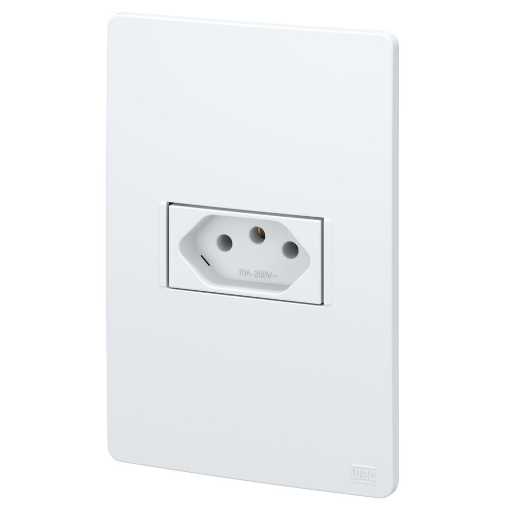 Conjunto 1 Seção Tomada 2P+T 10A Esatta 250V Branco Weg