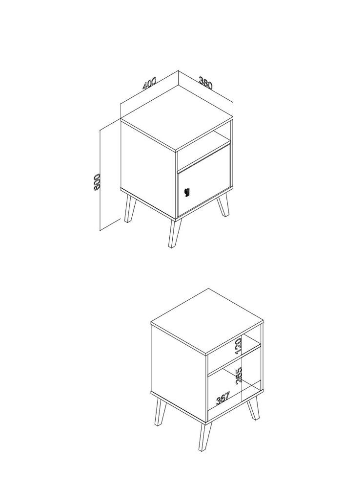 Criado Mudo Multiuso 40x60x38 Branco Móvel Bento