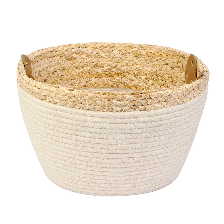 Cesta Decorativa com Alça 33X28X28cm Diagonal