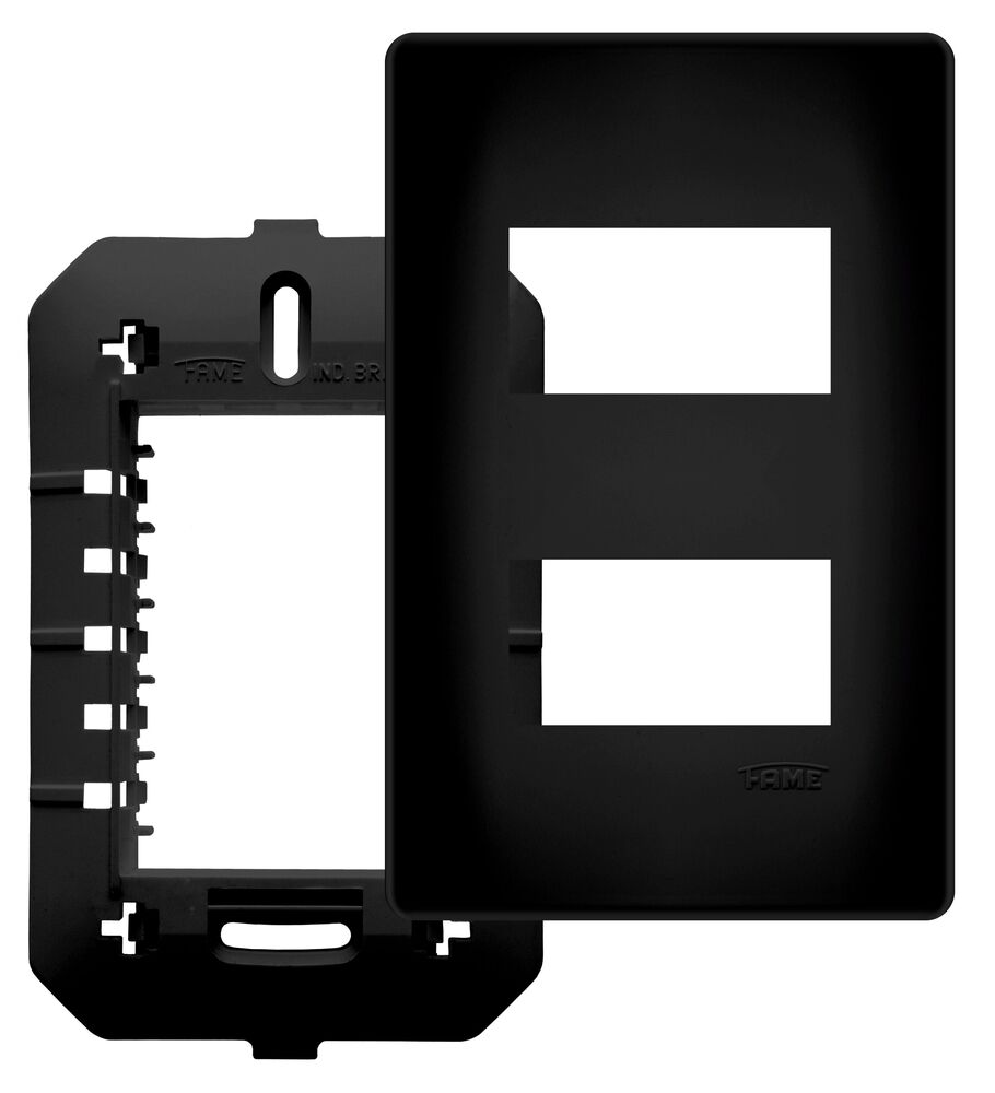 Placa 4X2 2 Seções Habitat Black Vertical Fame