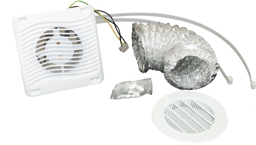 Kit Exaustor com Grade 90mm 127V Branco ITC