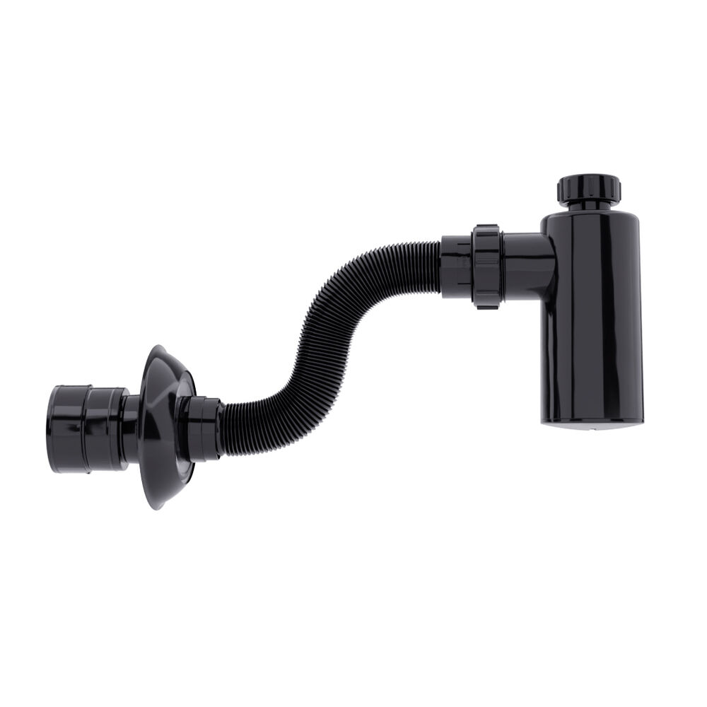 Sifão Universal para Lavatório e Pia com Copo 55mm Preto Blukit