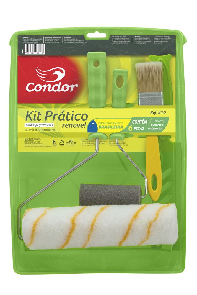 Conjunto para Pintura Prático 810 6 Peças Abacate Condor