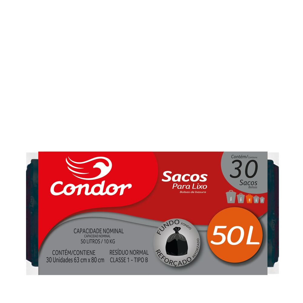 Saco para Lixo Rolo 50 Litros Condor