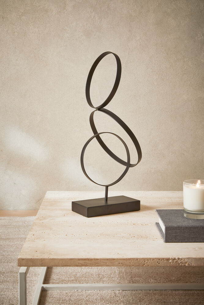 Adorno de Metal 50x19x22cm Preto Mart Collection