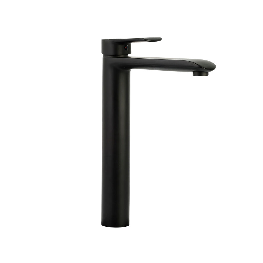 Torneira Misturador para Banheiro de Mesa Bica Alta 1/2 Nepal Preto Addra
