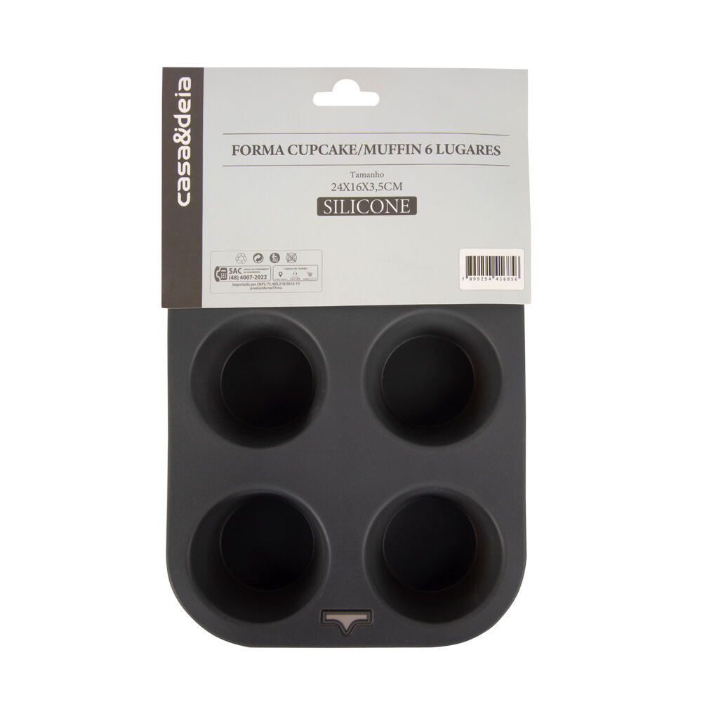 Forma de Silicone Para 6 Unidades 24x16x3,5cm Casa&Ideia