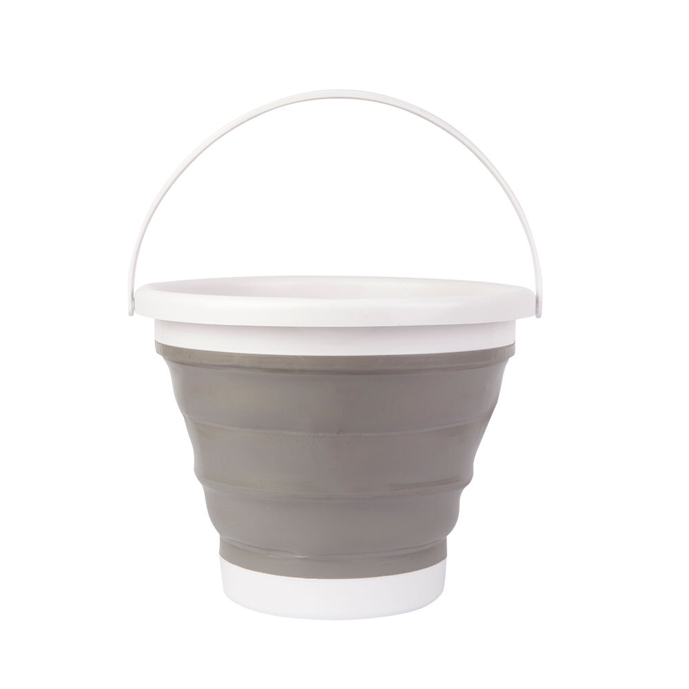 Balde Retrátil de Silicone 10L 32X34,8X24,3cm Cinza Casa&Ideia