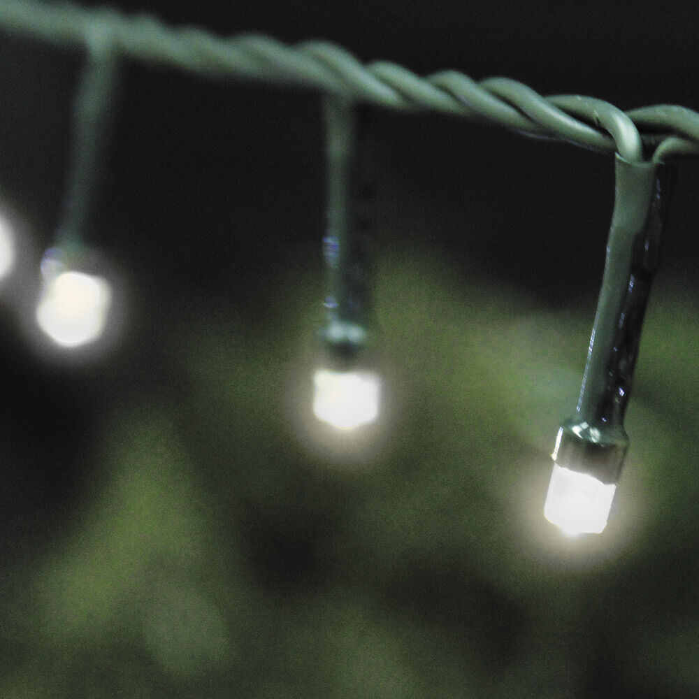 Cordão com 96 luzes brancas de Led 8 Funções Fio Verde Taschibra