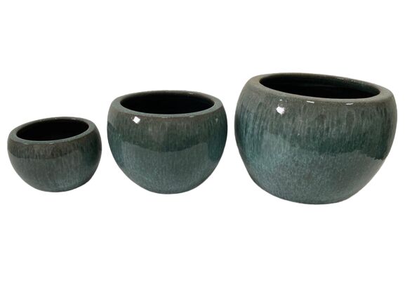 Cachepô Cerâmico Jade Ovo N1 Verde Jade Fascino