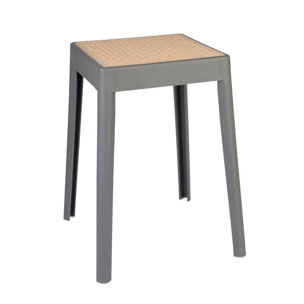 Banqueta Color Palha Natural e Cinza Diagonal