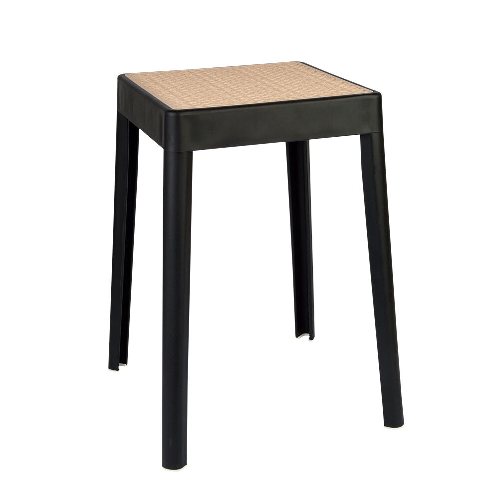 Banqueta Color Palha Natural e Preto Diagonal