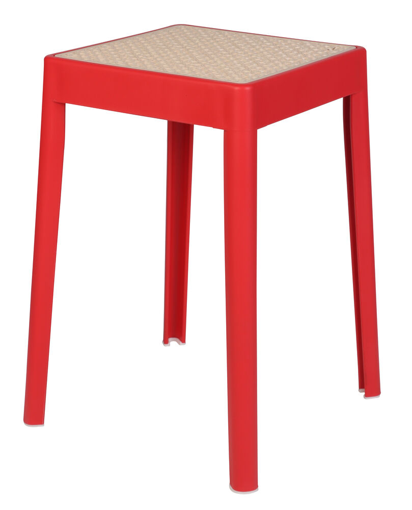 Banqueta Color Palha Natural Vermelho Diagonal