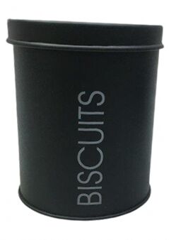 Pote de Biscoitos Slim Metal Preto Casa&Ideia