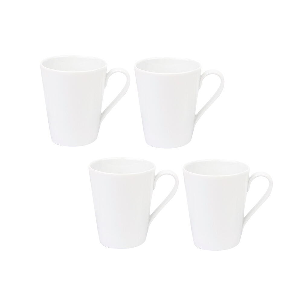 Jogo de Canecas Porcelana 4 Peças 310ml Casa&Ideia