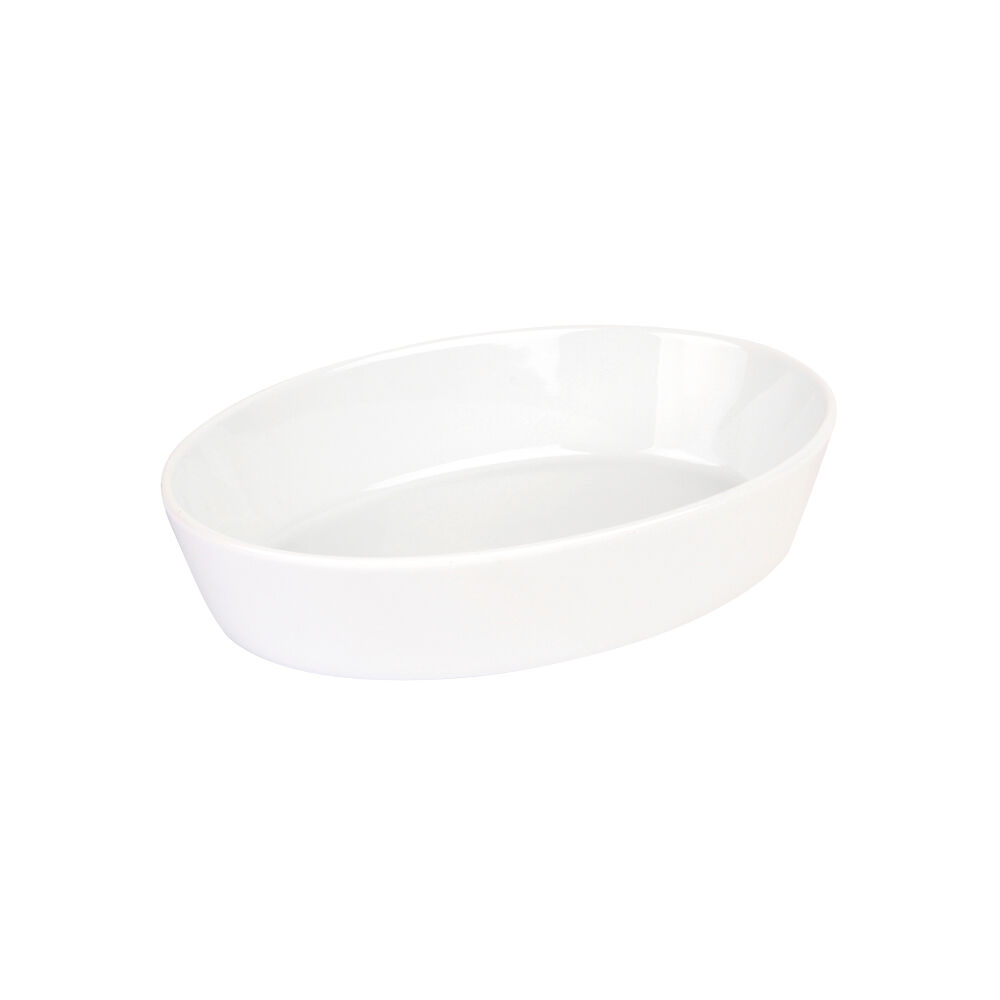 Refratário Oval de Porcelana 26cm Branco Casa&Ideia