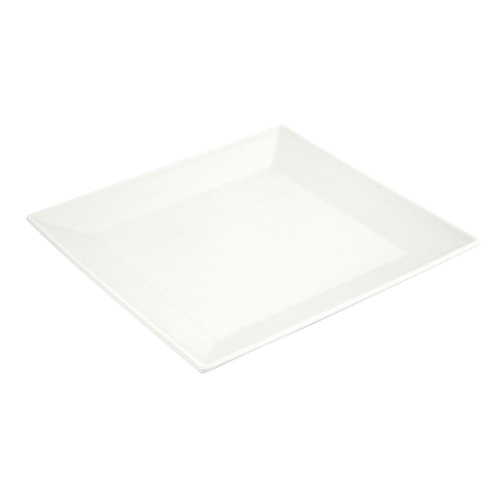 Prato de Porcelana Raso Square 27cm Branco Casa&Ideia