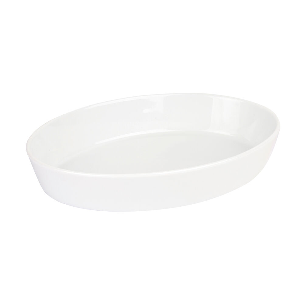 Refratário Oval de Porcelana 32cm Branco Casa&Ideia