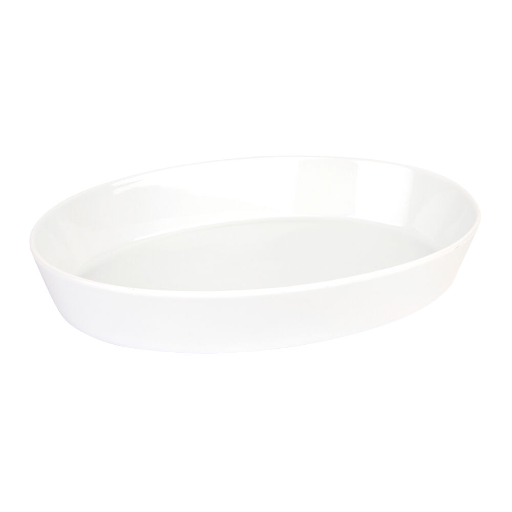 Refratário Oval de Porcelana 39cm Branco Casa&Ideia