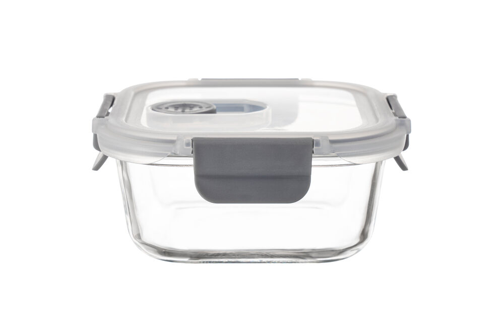 Pote de Vidro Hermético Com Tampa Plástica Quadrado 520ml Casa&ideia