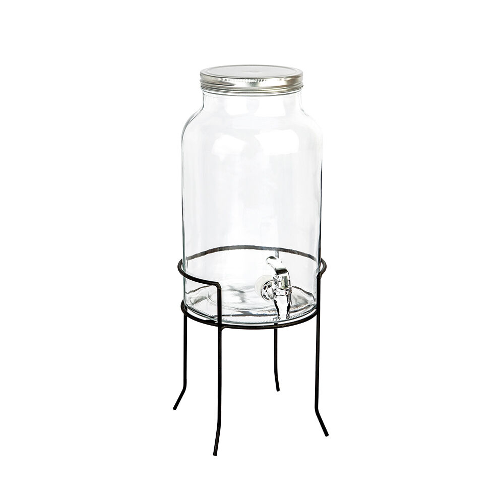 Suqueira de Vidro com Base de Metal 5,5L Transparente  Casa&Ideia