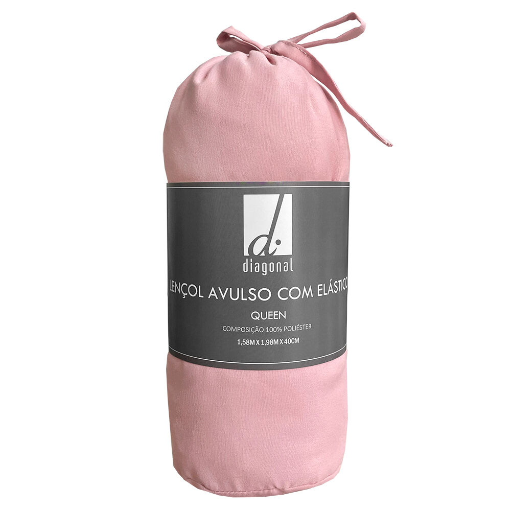Lençol Avulso Queen Com Elástico 158x198 Rose Diagonal