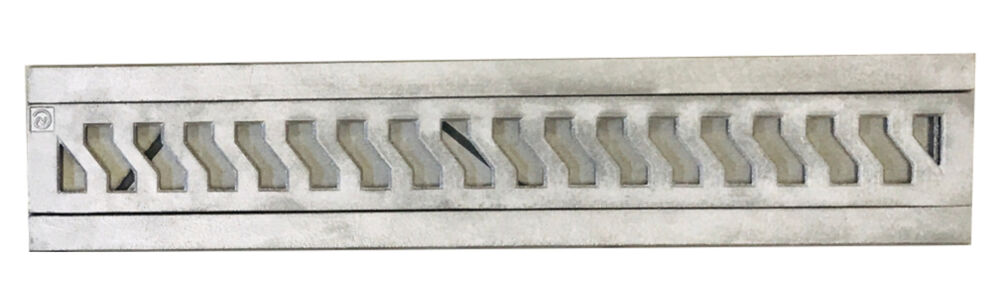 Conjunto Grelha para Calha Piso 10x50cm Aluminio Martelado Costa Navarro