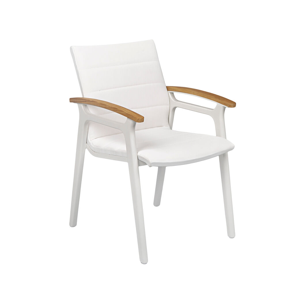 Cadeira Viena Textilene com Braço Cinza Alumínio Fascino