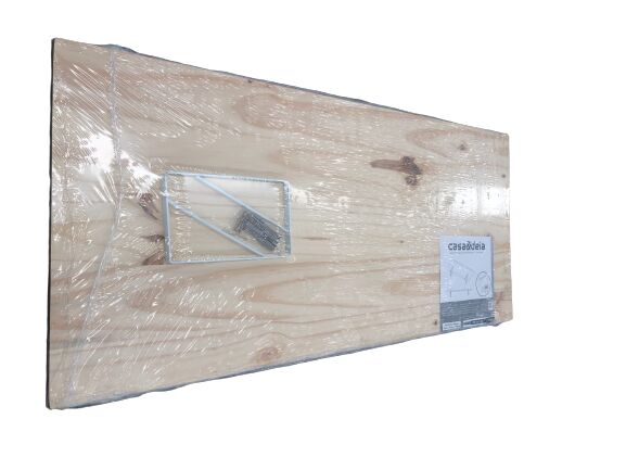 Kit Prateleira de Pinus Natural com Suporte 1,8x25x150 Casa&Ideia