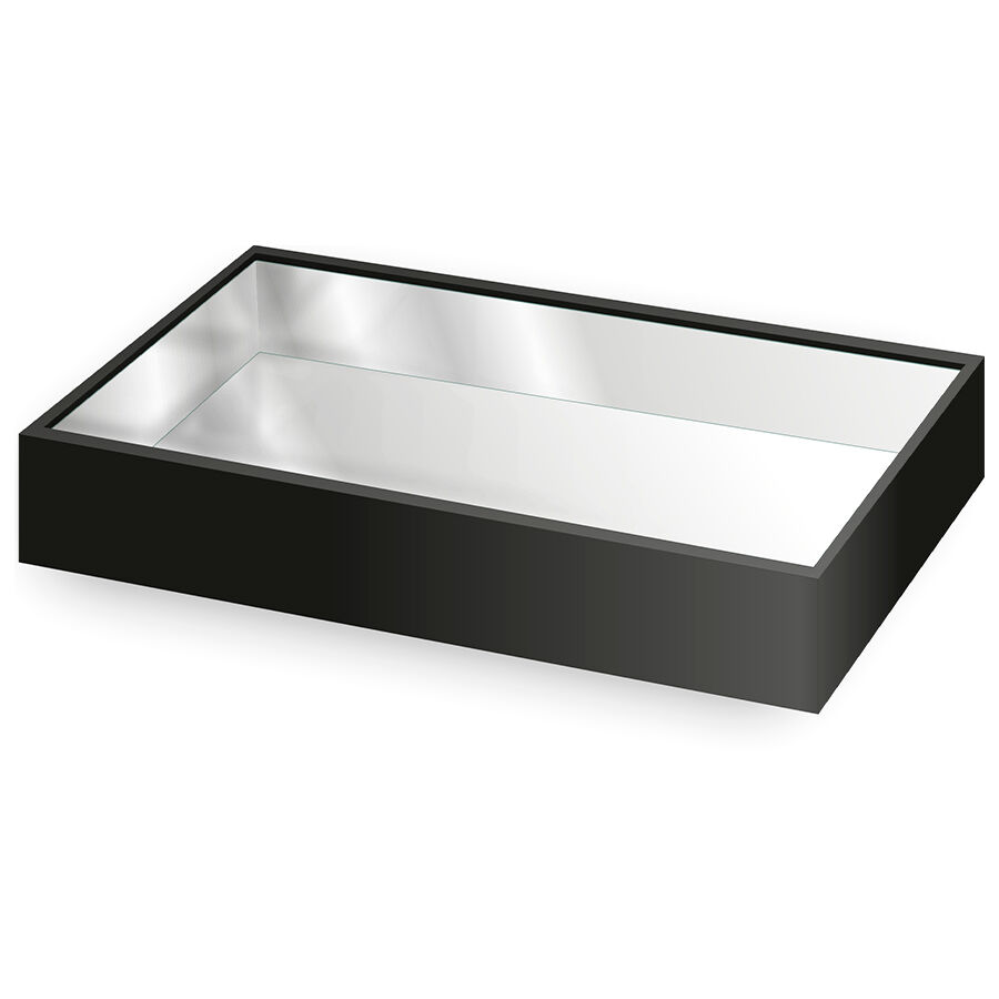 Bandeja Espelhada 20x35cm Preto Diagonal