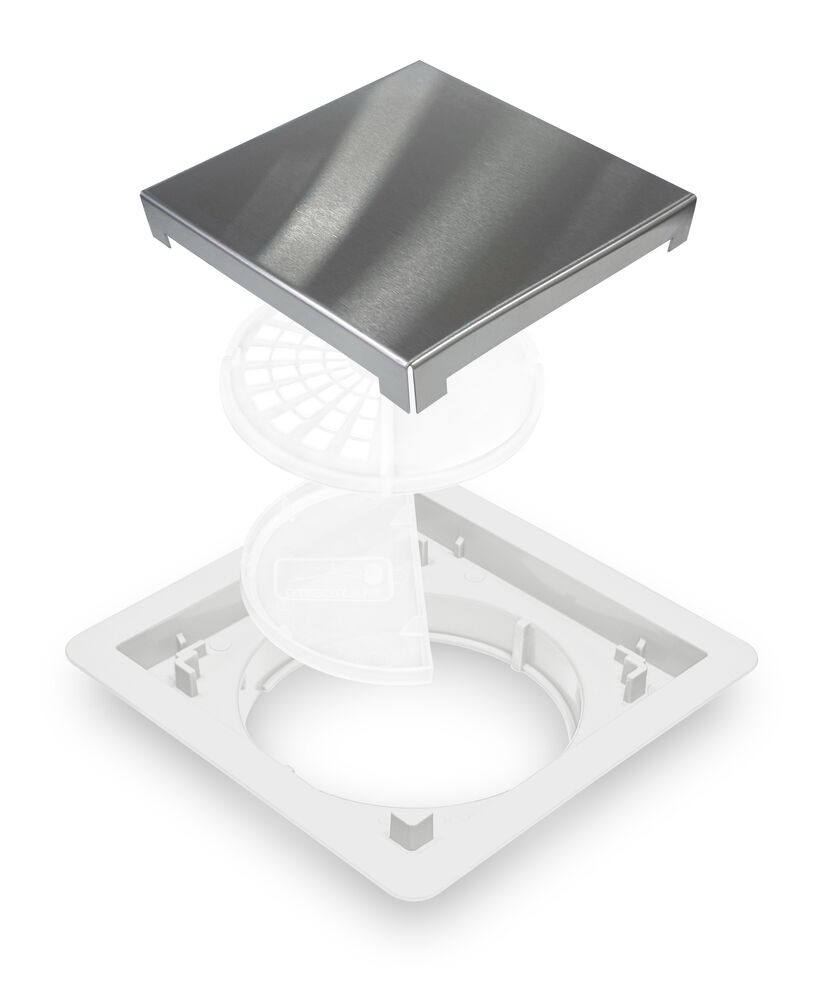 Ralo Oculto 10x10cm Inox Branco Multicerto