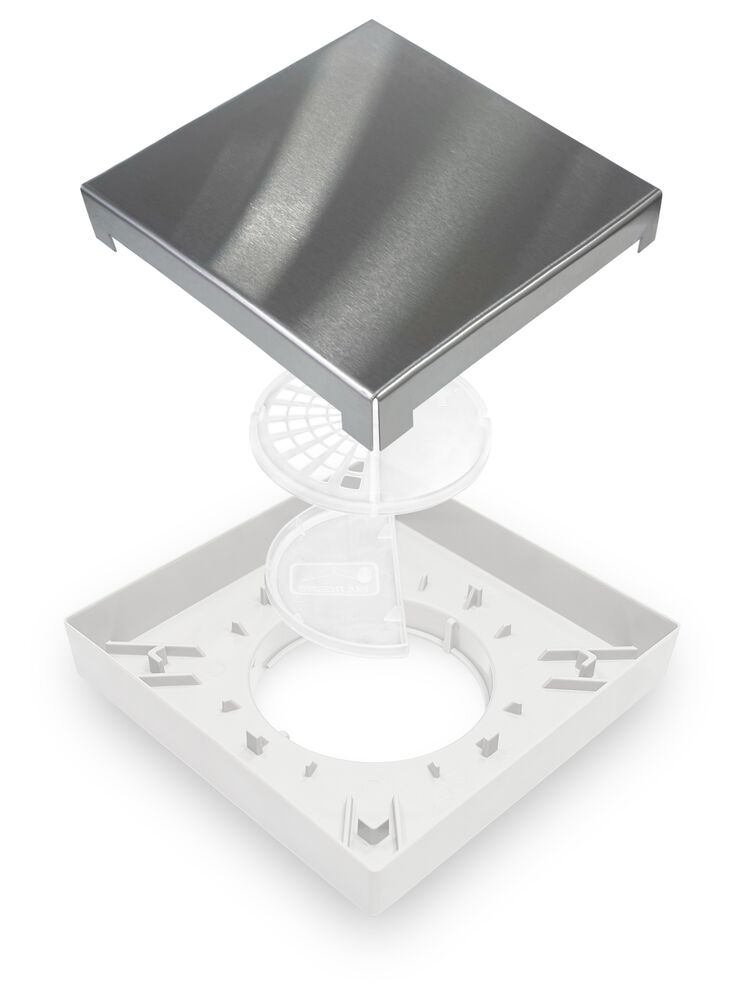 Ralo Oculto 15x15 Tampa Inox Branco Multicerto