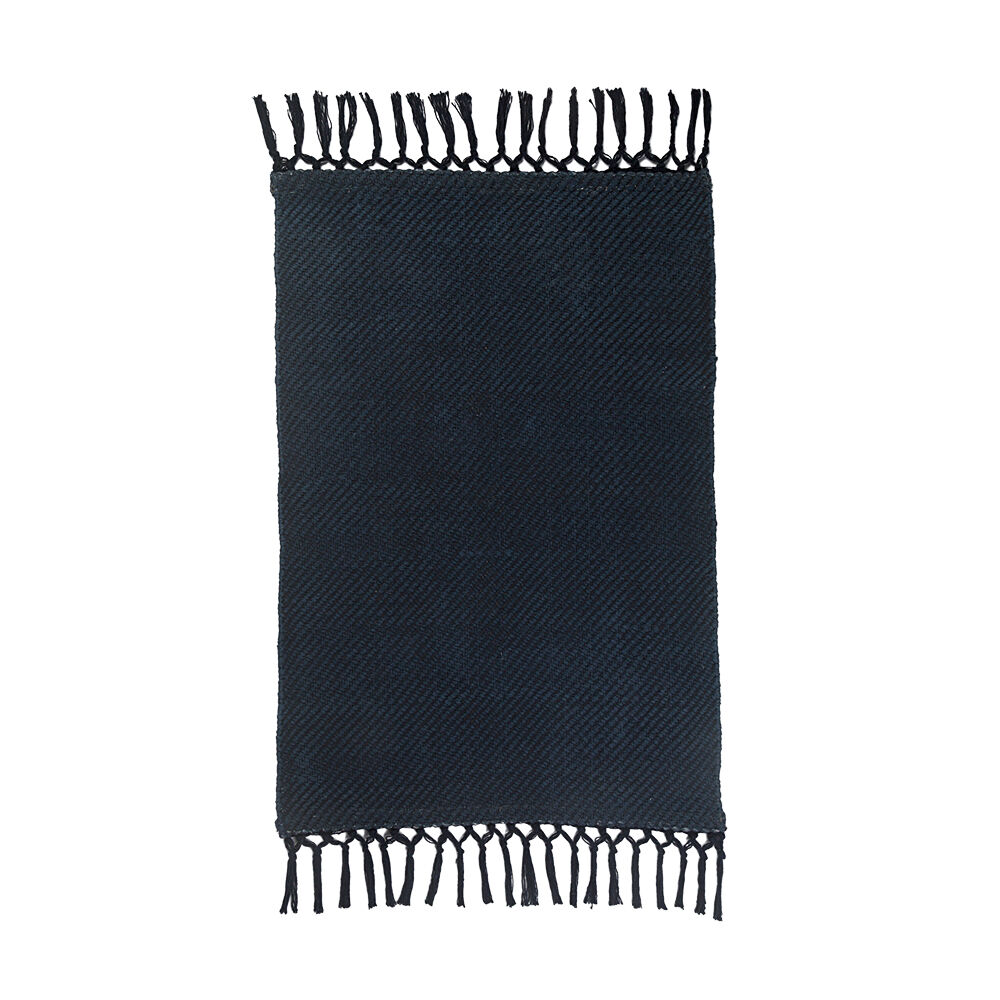 Tapete com Franja de Algodão 60x90cm Baikal Escuro Diagonal