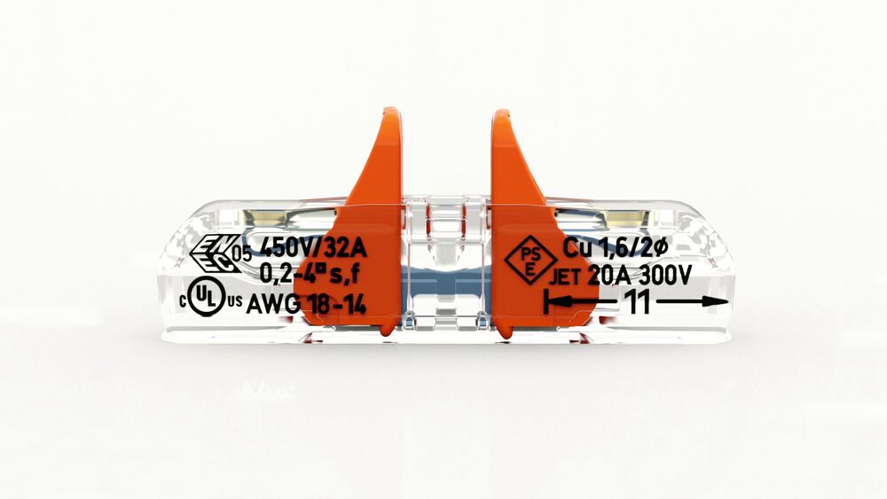 Conector de Emenda 32A 2 Polos Flowpack Wago