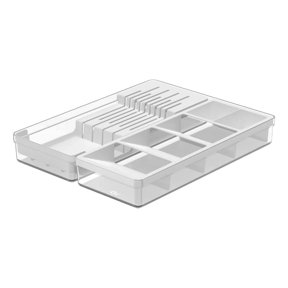 Organizador de Gaveta Clear Acrílico 37,5x30x5,6cm Branco Martiplast